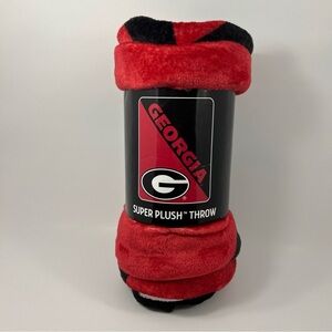 Northwest Georgia Red and Black Plush Throw